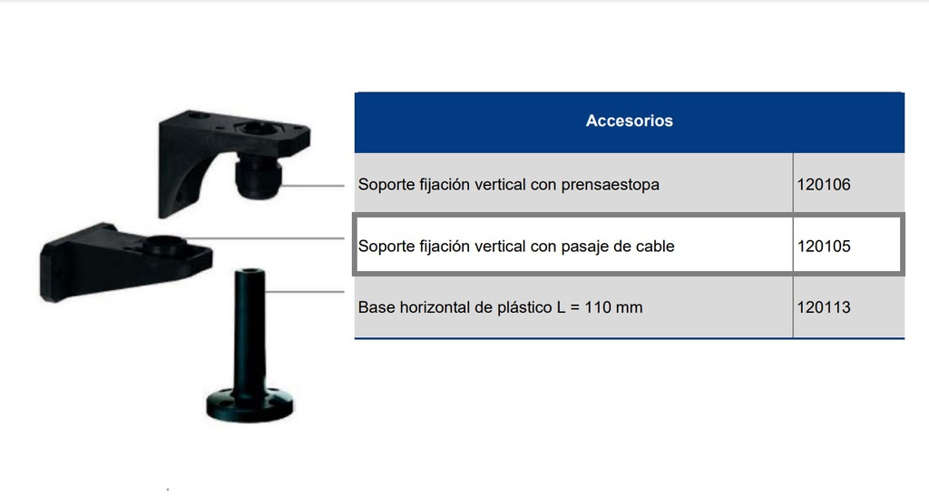 Baliza; Sup vertical plast p-TLC-60