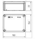 Caja paso  190x 150x 77mm PVC GRI ciega