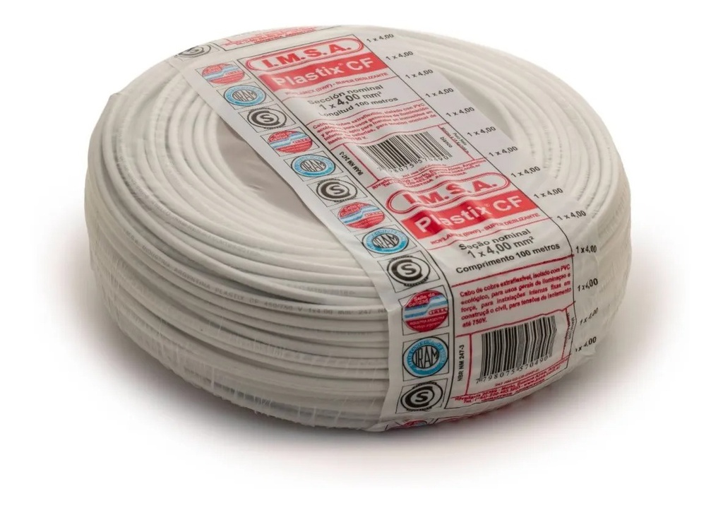 Cable PLASTIX "CF" 4 mm² (rollo x 100 m) blanco