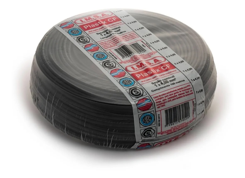 Cable PLASTIX "CF" 4 mm² (rollo x 100 m) negro