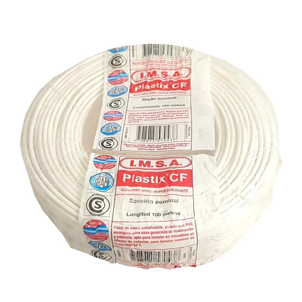 Cable PLASTIX "CF" 6 mm² (rollo x 100 m) blanco