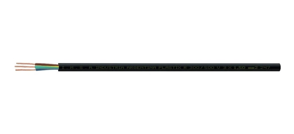 Cable PLASTIX "R" 3 x 1,50 mm² (rollo x 100 m) negro