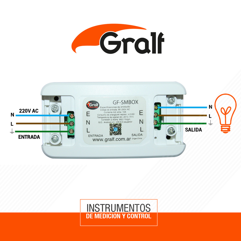 INTERRUPTOR INTELIGENTE WI-FI / CORRIENTE MÁXIMA 10A/SOPORTE DE APLICACIÓN: ANDROID 4.0 / IOS 8.0 O SUPERIOR