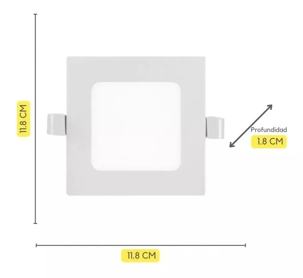 PANEL FLAT CUADRADO MACROLED 6W AC85-265V FRIO 6000K