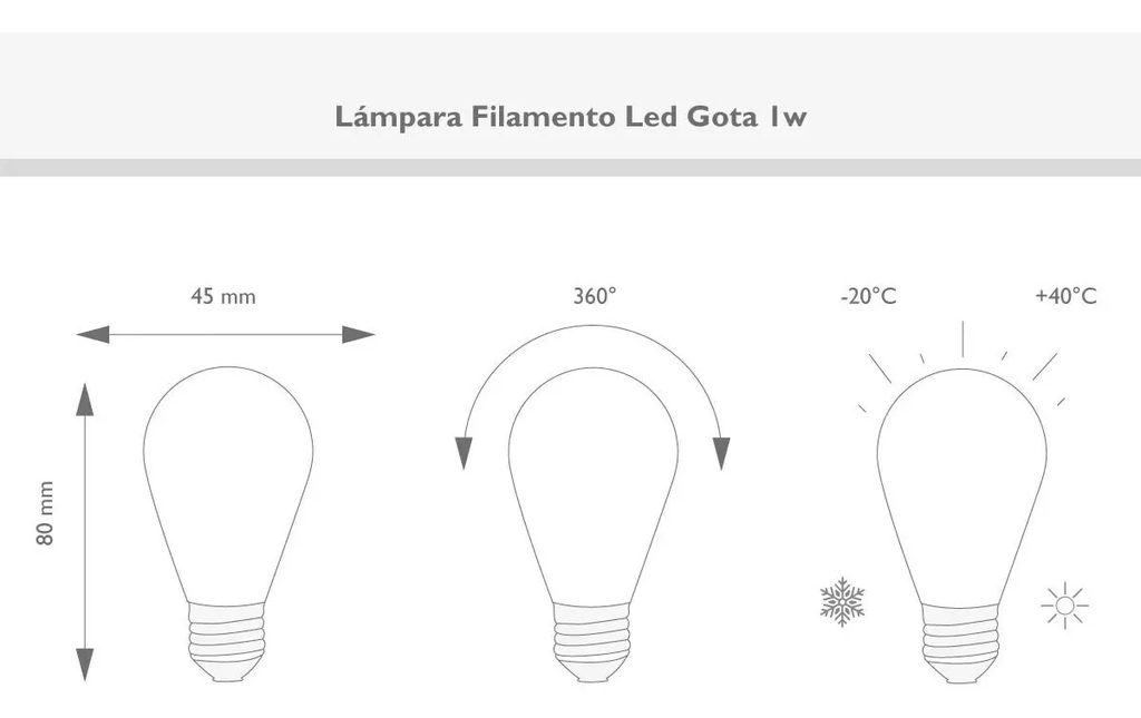 BULBO S14 FILAMENTO MACROLED 1W E27 AC180-265V AMARILO