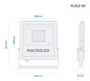 REFLECTOR LED MACROLED 50W AC100-240V FRIO 6500K IK08