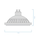 AR111 MACROLED ECO BLANCO 11W GU10 AC100-240V CALIDO 3000K 25º