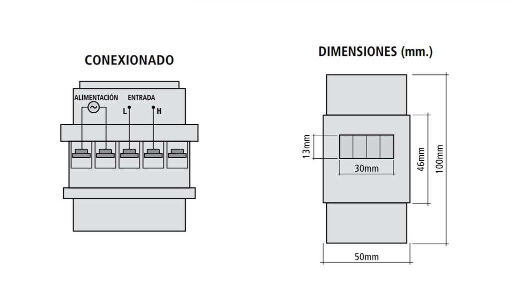 Voltimetro CA 1x 600V p-riel DIN 3 dig  3 mod