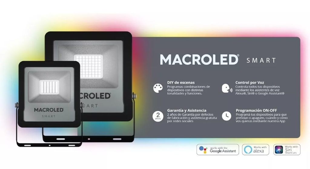 REFLECTOR LED MACROLED PRO SMART 50W AC100-240V RGB+WW IK08