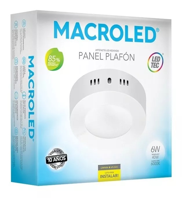 PANEL PLAFON CIRCULAR MACROLED 6W AC85-265V FRIO 6000K