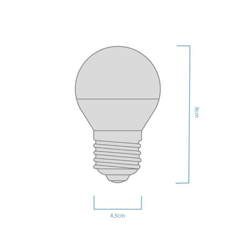 BULBO G45 MACROLED 6W E27 AC180-240V CALIDO 3000K