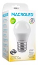 BULBO G45 MACROLED 6W E27 AC180-240V CALIDO 3000K