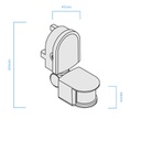 SENSOR DE MOV PARED NEGRO MACROLED AC220-240V 1200W MAX, 12M DE ALCANCE, 180º, IP44