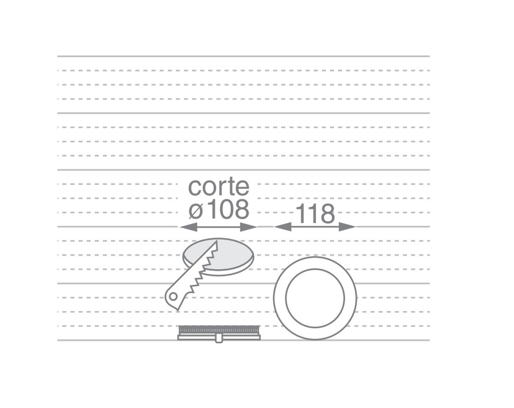 PANEL FLAT CIRCULAR MACROLED 6W AC85-265V CALIDO 3000K