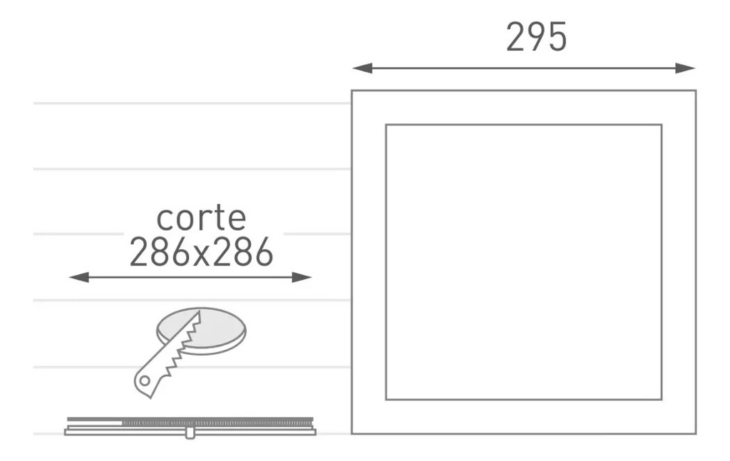 PANEL FLAT CUADRADO MACROLED 24W AC85-265V FRIO 6000K