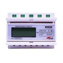MEDIDOR TRIFASICO DE CONSUMO (GF-3-WHM) Características: Medidor de consumo (kwh acumulados): 0 ~ 999999.9 kWh Rango de voltaje operacional: 220/380V AC
Corriente máxima por fase (Imax): 80A AC (Resistiva)
Rango de frecuencia de operación: 50 Hz
Consumo del equipo < 2W y 10VA / fase
Medición de Energía Activa kWh (Clase 1)
Posee señal de pulso pasiva de energía (IEC 62053-31)
Posee salida de pulso a 5V DC como indicador de consumo
Montaje Riel-Din
Equipo no reseteable, con memoria no volátil