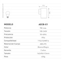 ARTEFACTO DE APLICAR EXTERIOR CUADRADO, COLOR BLANCO, UNIDIRECCIONAL, IP54, AC100240V, GU10, 9W MAX