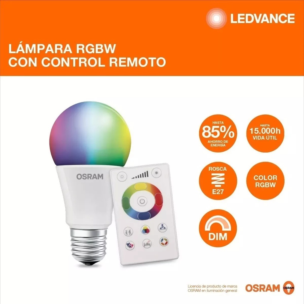 LED COLORS A60 40W RGBW CONTROL REMOTO 3PACK