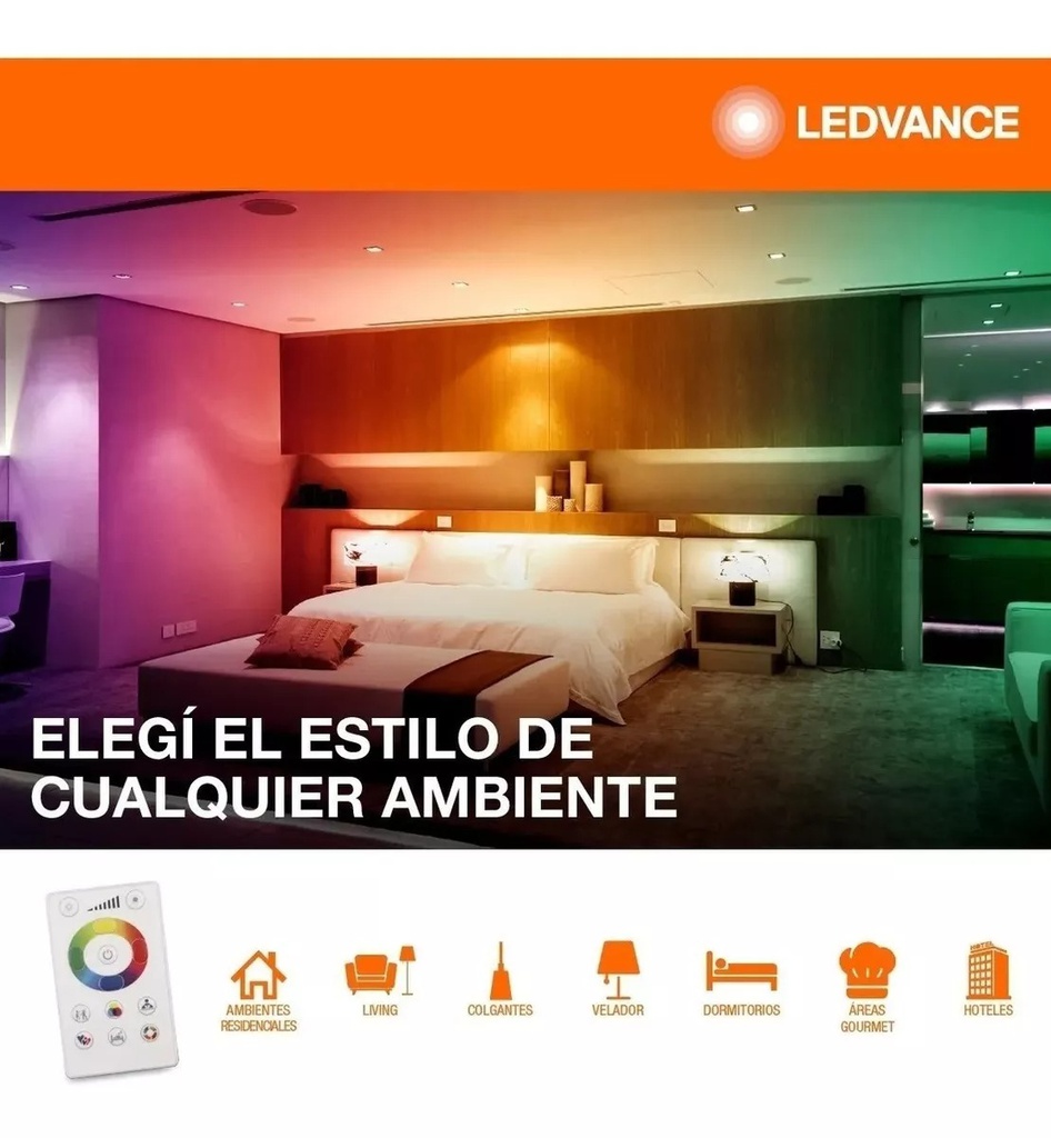 LED COLORS A60 40W RGBW CONTROL REMOTO 3PACK