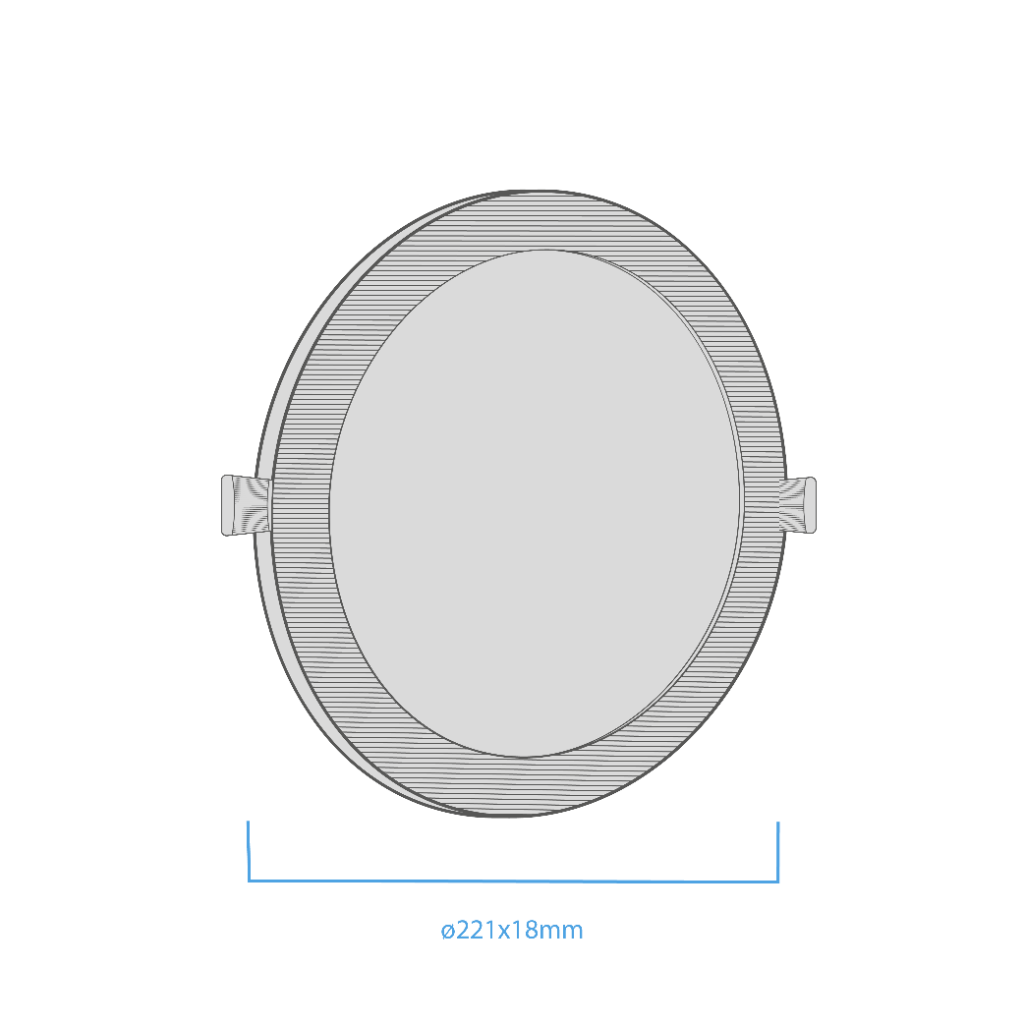 PANEL FLAT CIRCULAR NEGRO MACROLED 18W AC85-265V NEUTRO 4500K