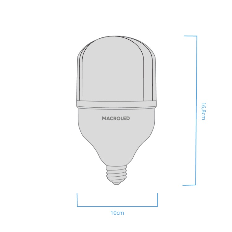 BULBON ALTA POTENCIA MACROLED 30W E27 AC180-240V FRIO 6500K