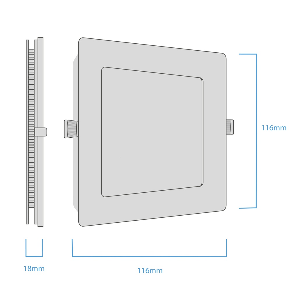 PANEL FLAT CUADRADO MACROLED 6W AC85-265V CALIDO 3000K