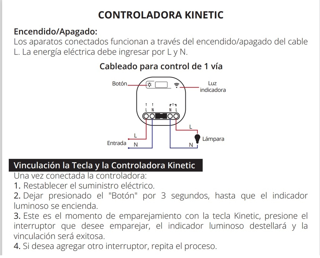 CONTROLADORA KINETIC RF AC90-250V