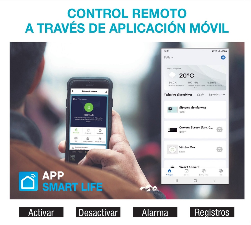 SISTEMA INTEGRAL DE ALARMA DOMICILIARIA SMART WI-FI + GSM