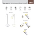 LÁMPARA A LED DE ESCRITORIO AUTÓNOMA CON IMÁN - 4 EN 1 - 3W - Color Blanco - Luz Natural - Batería de Li-Ion - Dimerizable