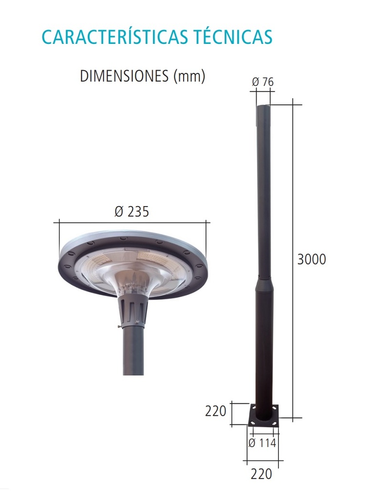 AUTONOMA SOLAR TIPO FAROLA RGB+CCT
