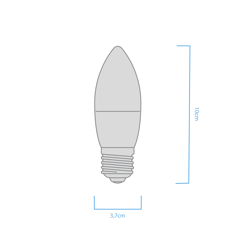 BULBO C37 MACROLED 6W E27 AC180-240V CALIDO 3000K