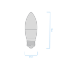 BULBO C37 MACROLED 6W E27 AC180-240V CALIDO 3000K