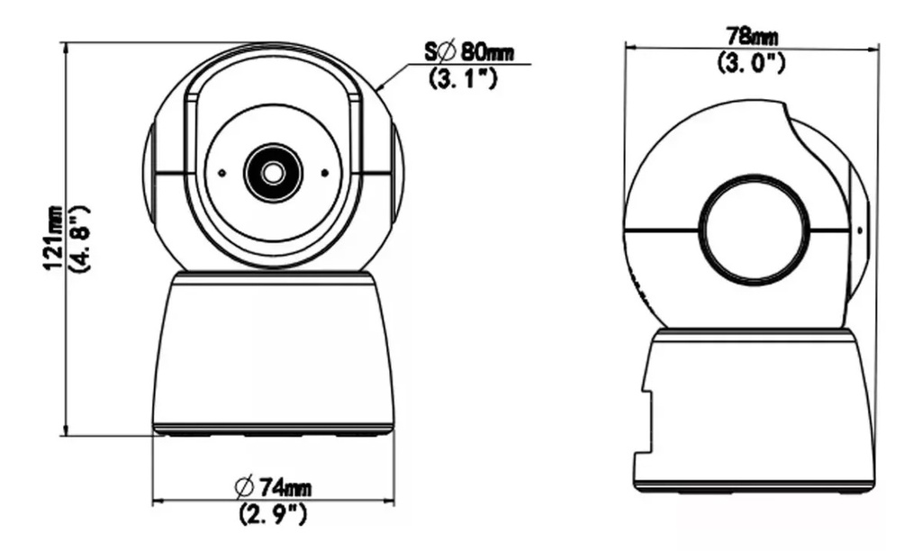 CÁMARA IP WIFI SMART HOME  TIPO MINI PT RESOLUCION 2MPX LENTE FIJO 4,0MM