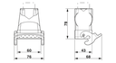 Carcasa de acoplamiento HEAVYCON, con bloqueo longitudinal, altura 77,5 mm, con rosca 1x M20