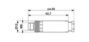Conector, 4-polos, Conector macho recto M8, codificado A, Conexión por tornillo, material de moleteado: Latón, niquelado, diámetro exterior del cable 3,5 mm ... 5 mm