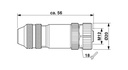 Conector para sistema de bus, 5-polos, apantallado, Hembra de conexión recto M12, codificado A, Conexión por tornillo, material de moleteado: Fundición inyectada de cinc, niquelada, prensaestopas Pg9, diámetro exterior del cable 6,5 mm ... 8,5 mm