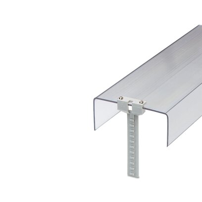 Soporte de cobertor de altura ajustable, para la sujeción encajada de cobertores (hasta 3 mm de grosor), utilizable con CLIPFIX 35 y E/UK
