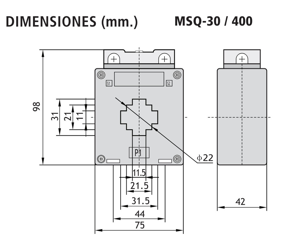 TRANSF. DE INT. DE VENTANA 100/5A VENTANA 31*11