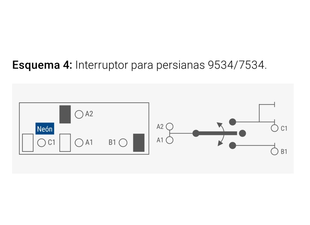 MOD.INTERRUPTOR P/ PERSIANAS, SIGLO XXII - GRIS