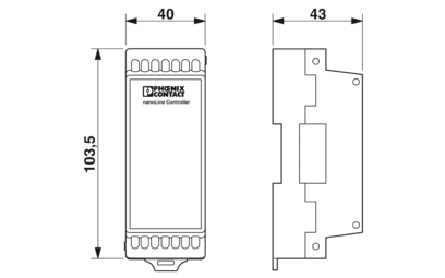 Módulo de ampliación de E/S para la utilización con una unidad base Nanoline. Equipado con 6 entradas digitales y 4 canales de salida PNP digitales. Como máximo pueden conectarse tres módulos de ampliación de E/S a la unidad base.