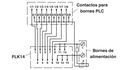 Adaptador V8 para 8 x PLC-INTERFACE (6,2 mm); Mando: Sistema de cableado PLC de tarjetas de salida; conexión 1: Conexión enchufable (Encajable en 8x bornes PLC-INTERFACE); conexión 2: 1x Conector macho IDC/FLK (14-polos); número de canales: 8; lógica de m