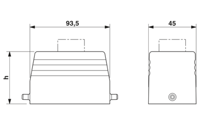 Caja p-electron; Carcasa aerea p-brid long 76