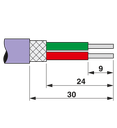 Conector D-SUB, 9 polos, pin, dos entradas de cables de menos de 35°, sistema de bus: PROFIBUS DP hasta 12 MBits/s, resistencia de cierre mediante conmutador deslizante, asignación de pines: 3, 5, 6, 8; bornes de conexión por resorte