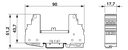 Elemento de base para protección enchufable PT, montaje sobre NS 35/7,5 y NS 35/15, anchura de la carcasa: 17,5 mm