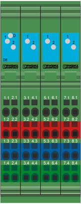 Inline, Módulo de entrada digital, Entradas digitales: 8, 24 V DC, técnica de conexión: 4 conductores, velocidad de transmisión en el bus local: 500 kBit/s, índice de protection: IP20, incluidos conectores Inline y campos de rotulación