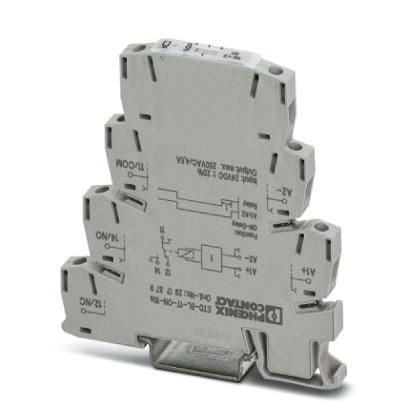 Relé de temporización con retardo de conexión (controlado por tensión) y un margen de tiempo ajustable (0,1 s - 10 s), con conexión por tornillo