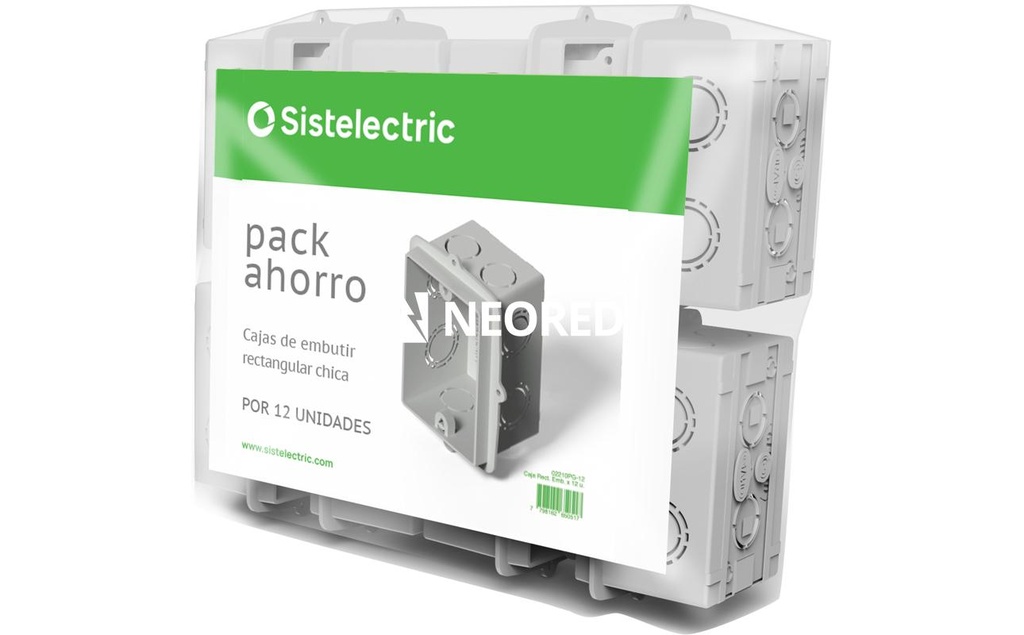 Pack Ahorro cajas de embutir Rectangulares x 12 unidades