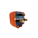 Ficha macho industrial 3p 16A c/Tierra  Kalop naranja