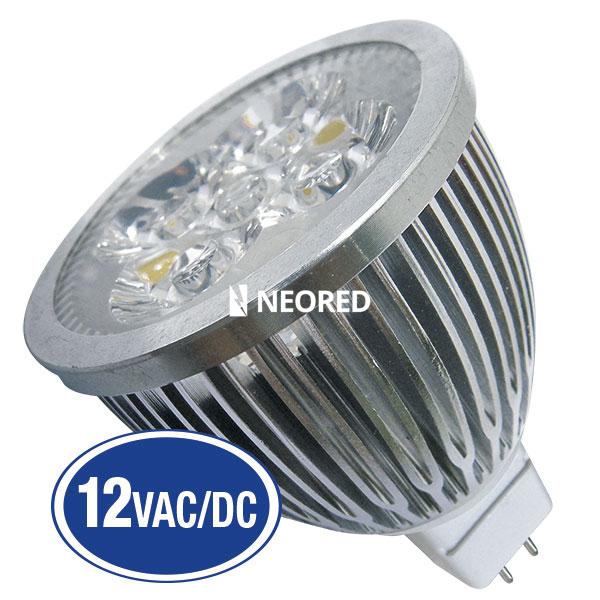 LAMPARA A LED DICROICA LUZ DIA BASE GU5.3 5 LEDS 12VAC/DC