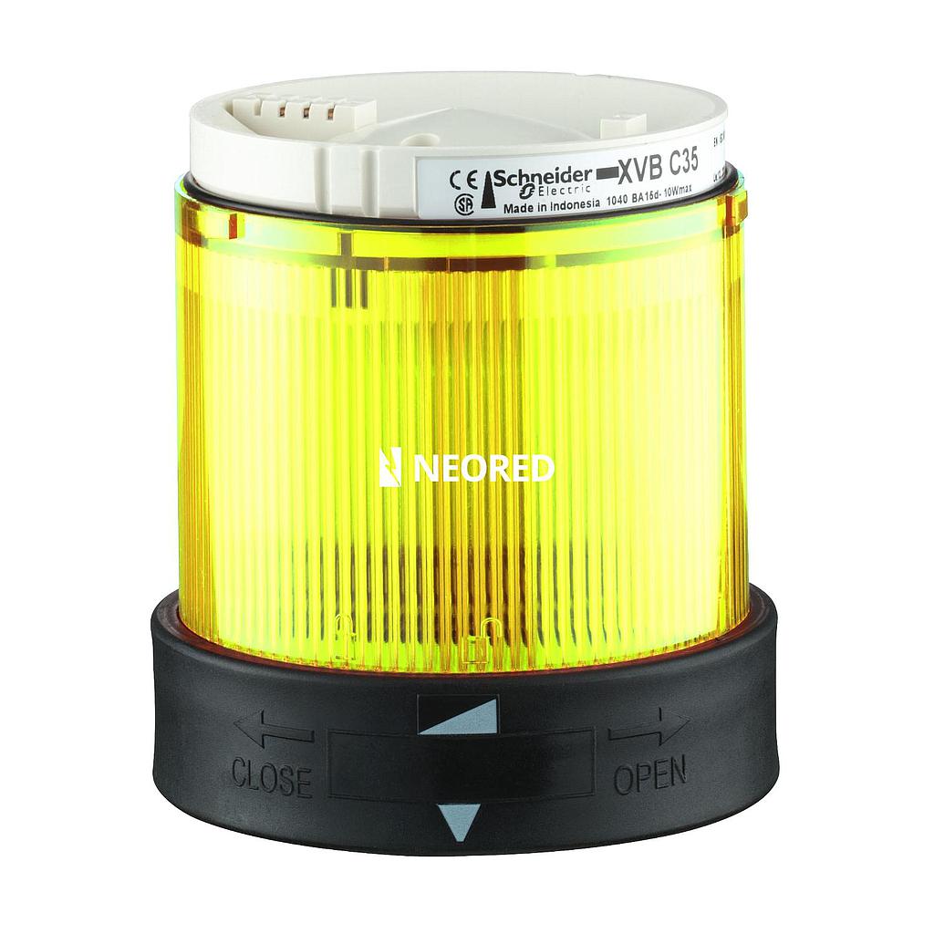 XVB - Elemento luminoso con Led Fijo, para columna luminosa  Ø 70mm, Amarillo,  24VAC/VDC